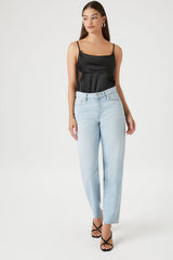 Satin Lace-Trim Bodysuit