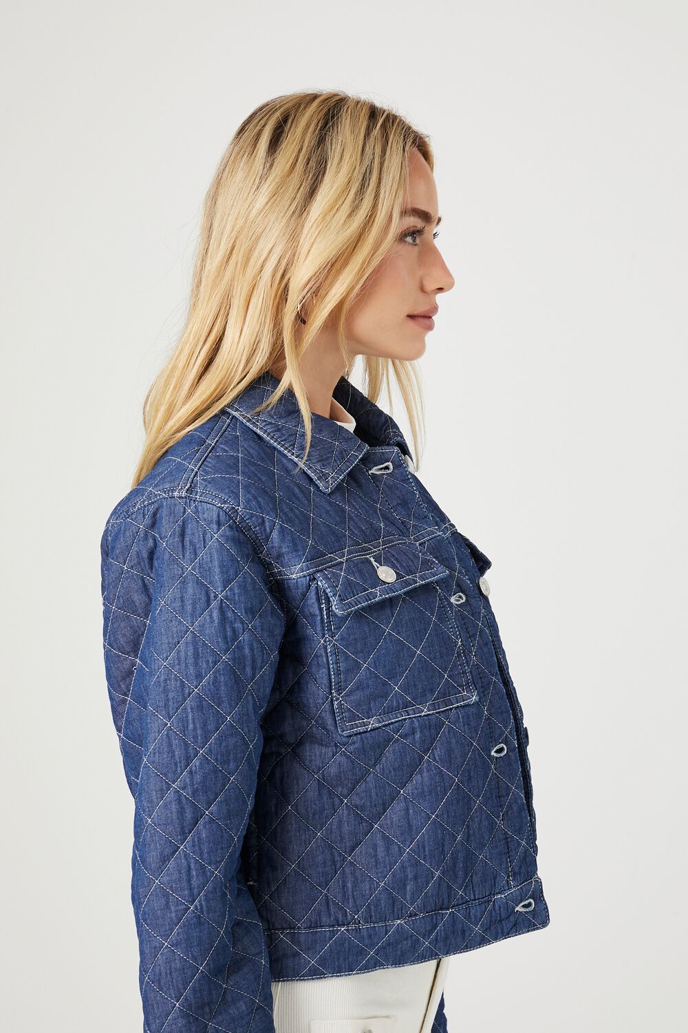 Quilted Denim Trucker Jacket