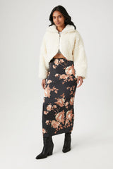 Faux Shearling Cropped Moto Jacket