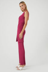 Sweater Knit Surplice Tunic & Pants Set