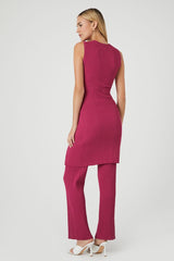 Sweater Knit Surplice Tunic & Pants Set