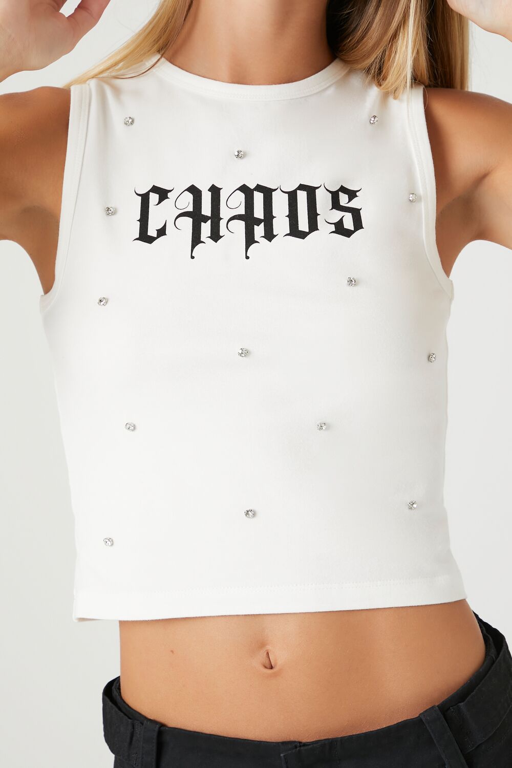Faux Gem Chaos Graphic Tank Top