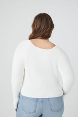 Plus Size Ribbed V-Neck Sweater