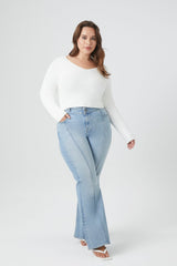 Plus Size Ribbed V-Neck Sweater