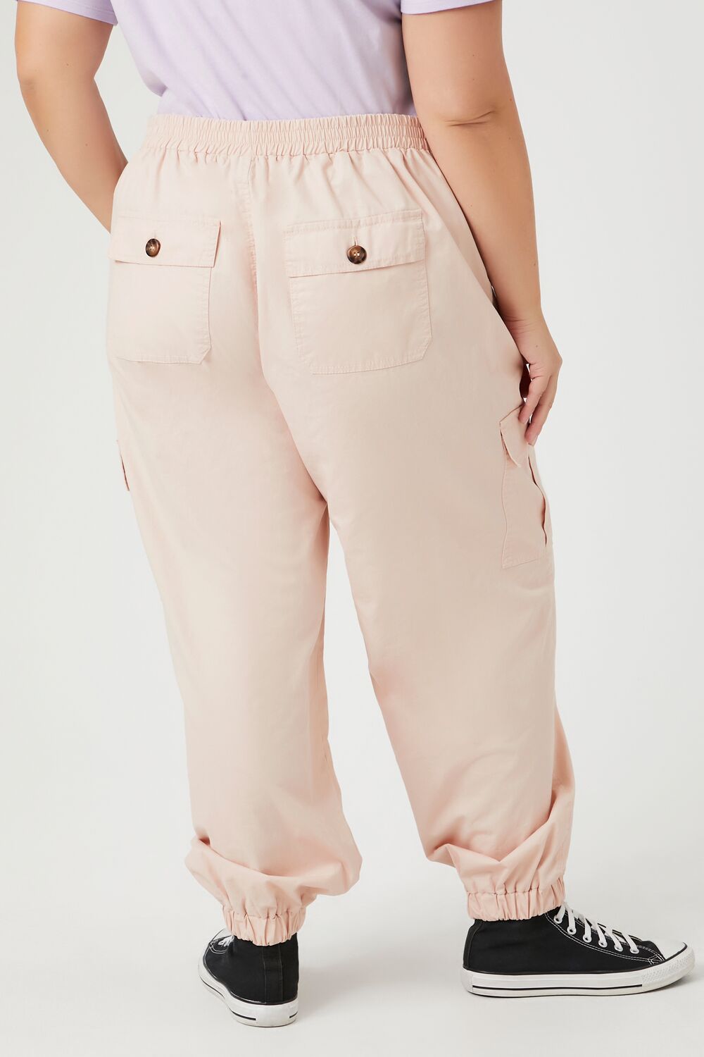 Plus Size Cotton Cargo Joggers