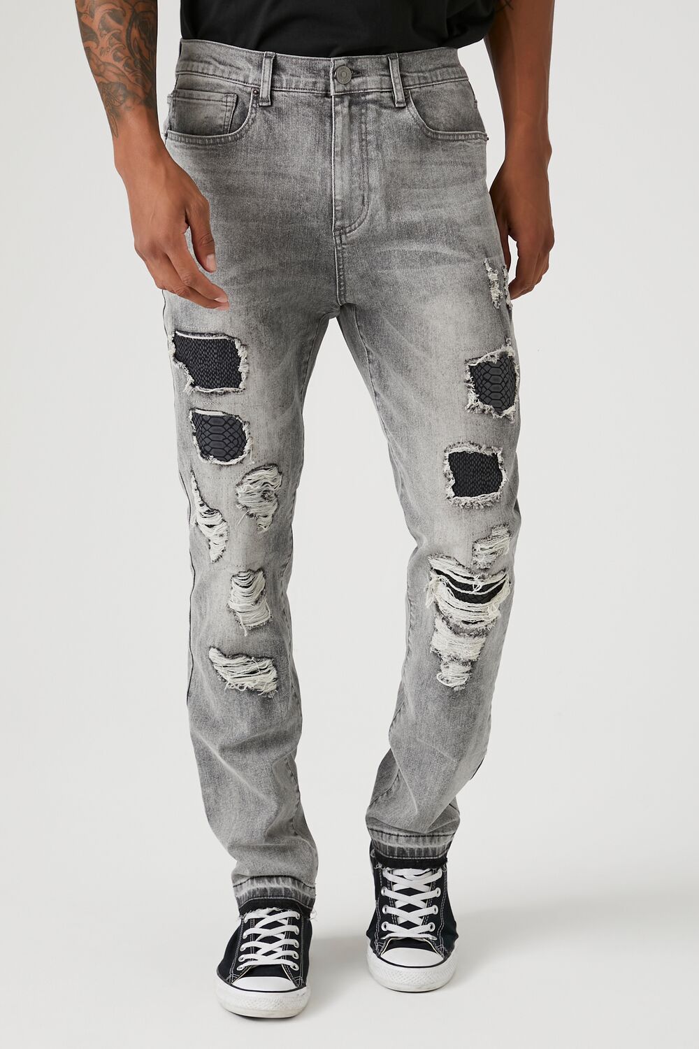 Distressed Slim-Fit Jeans