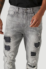 Distressed Slim-Fit Jeans