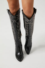 Faux Patent Leather Cowboy Boots