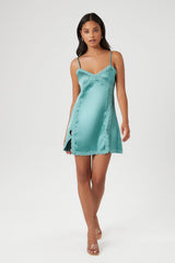 Lace-Trim Slip Mini Dress