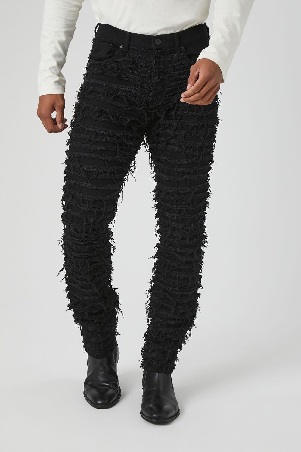 Frayed Stretch-Denim Skinny Jeans