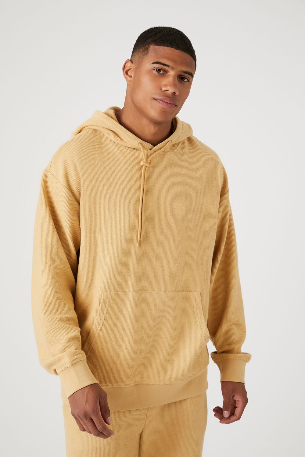 Textured Toggle Drawstring Hoodie
