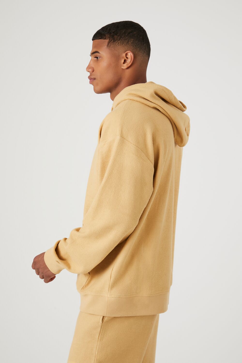 Textured Toggle Drawstring Hoodie