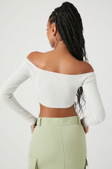Ribbed Off-the-Shoulder Crop Top