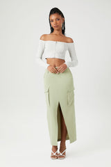 Ribbed Off-the-Shoulder Crop Top