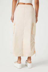 Toggle Drawstring Cargo Midi Skirt