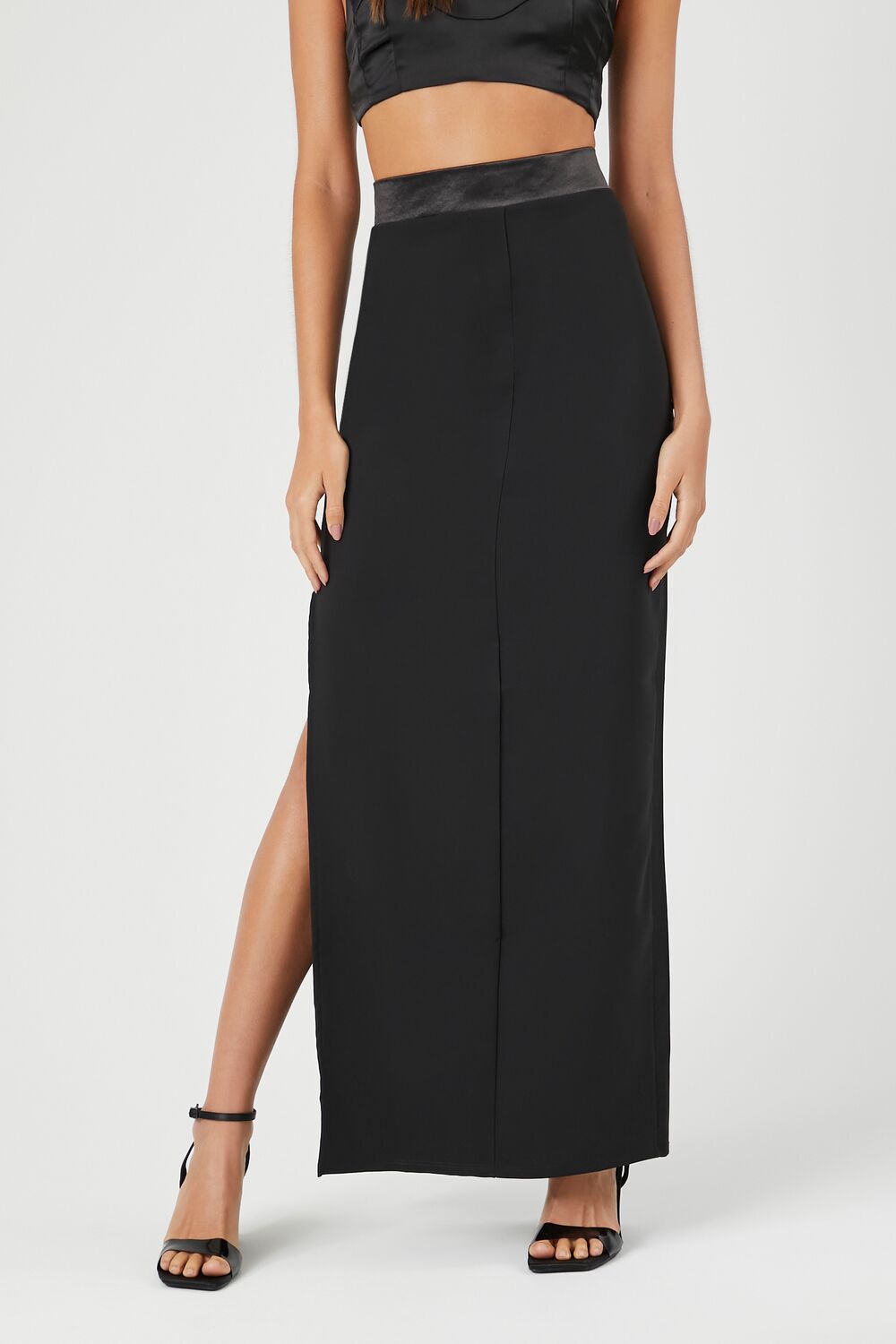 Crepe Slit Maxi Skirt