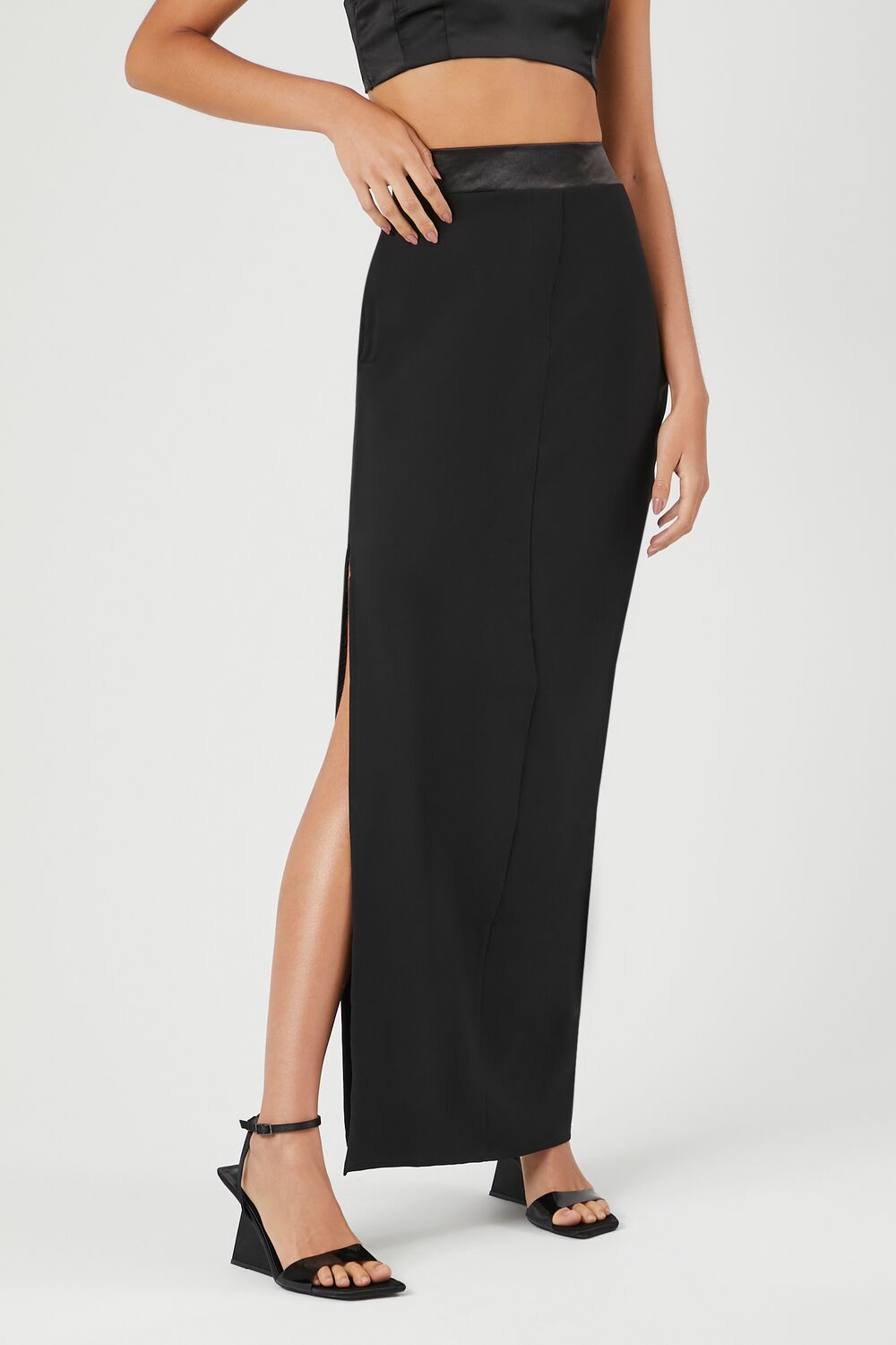 Crepe Slit Maxi Skirt
