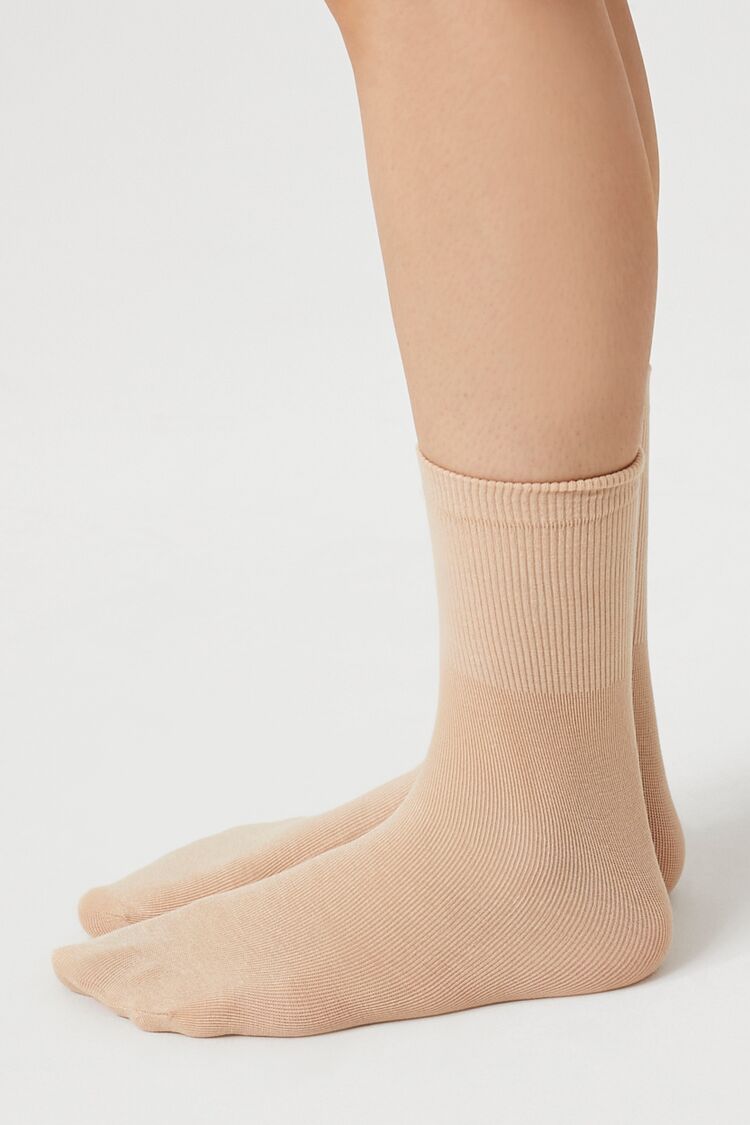 Ribbed-Trim Crew Socks
