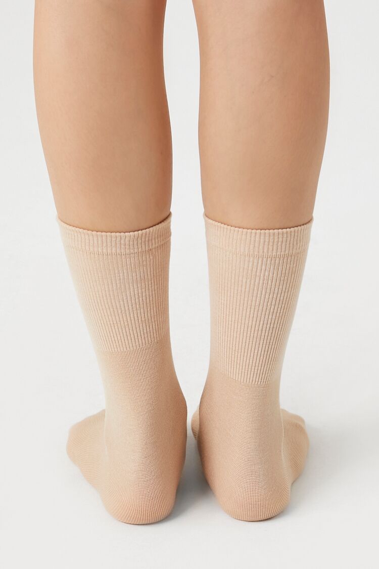 Ribbed-Trim Crew Socks