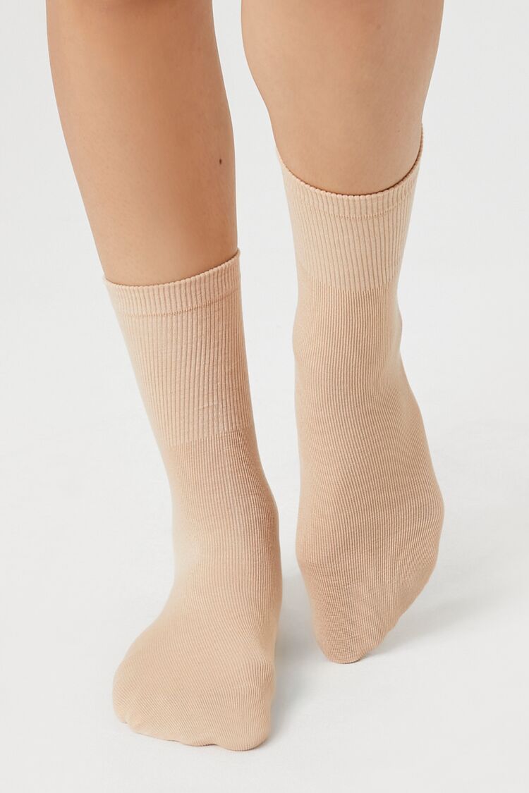 Ribbed-Trim Crew Socks