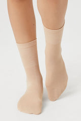 Ribbed-Trim Crew Socks