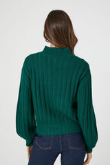 Cable Knit Mock Neck Sweater