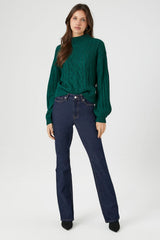 Cable Knit Mock Neck Sweater