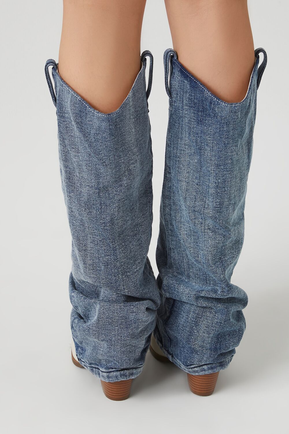 Denim & Faux Leather Boots