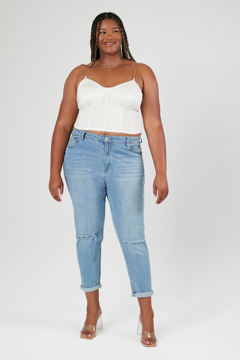 Plus Size Chain-Strap Bustier Cami