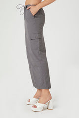 Twill Toggle Drawstring Midi Skirt