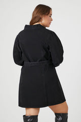 Plus Size Tie-Front Denim Shirt Dress