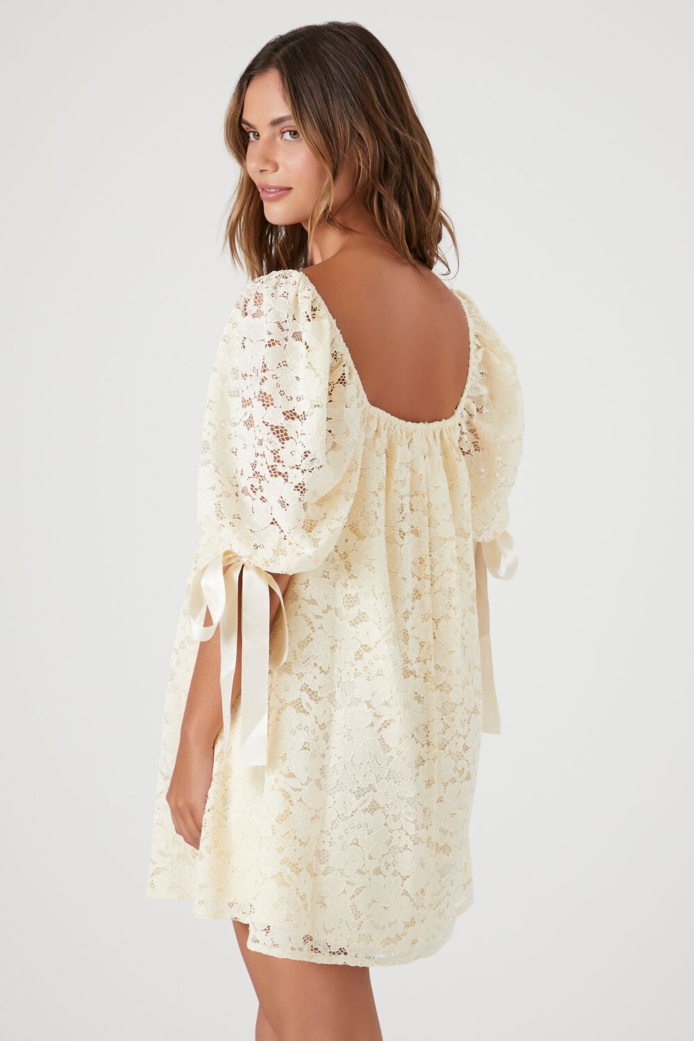 Floral Lace Babydoll Mini Dress