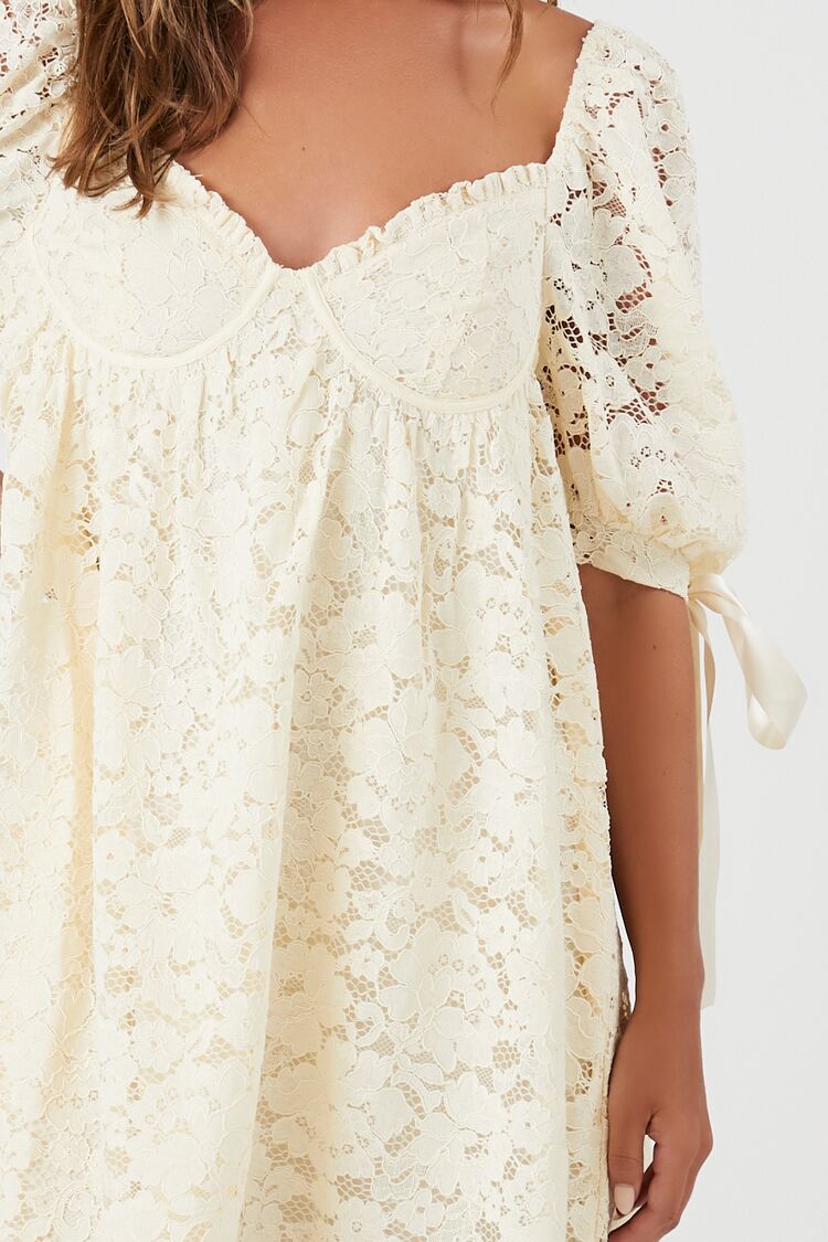 Floral Lace Babydoll Mini Dress