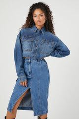 Cropped Denim Shirt