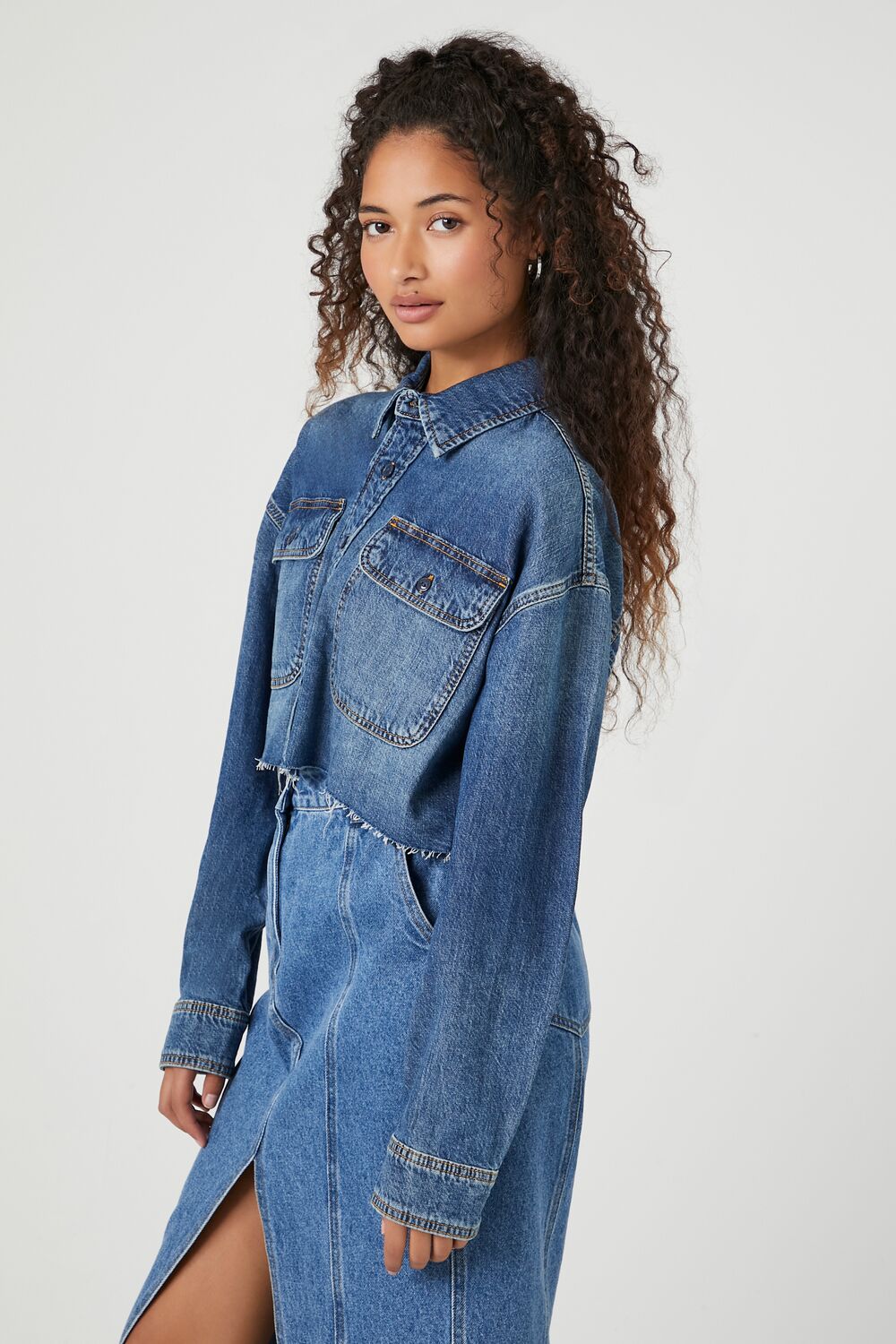 Cropped Denim Shirt