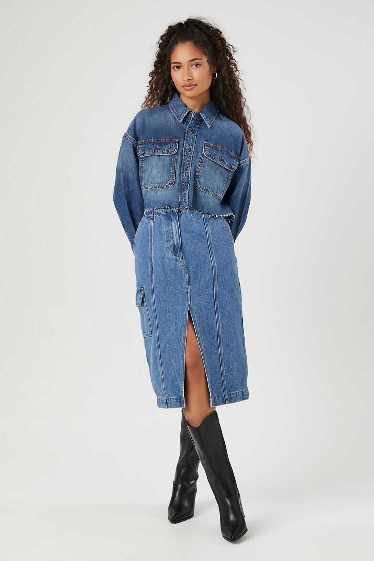 Cropped Denim Shirt
