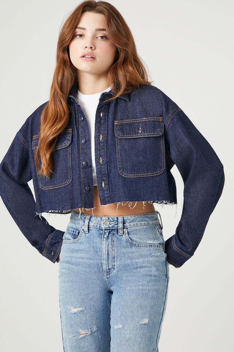 Cropped Denim Shirt