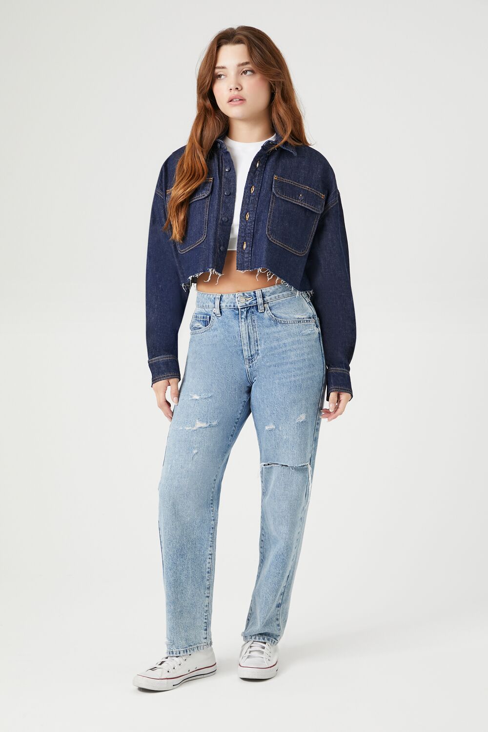 Cropped Denim Shirt