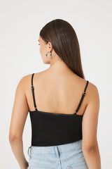 Satin Lace-Trim Bodysuit