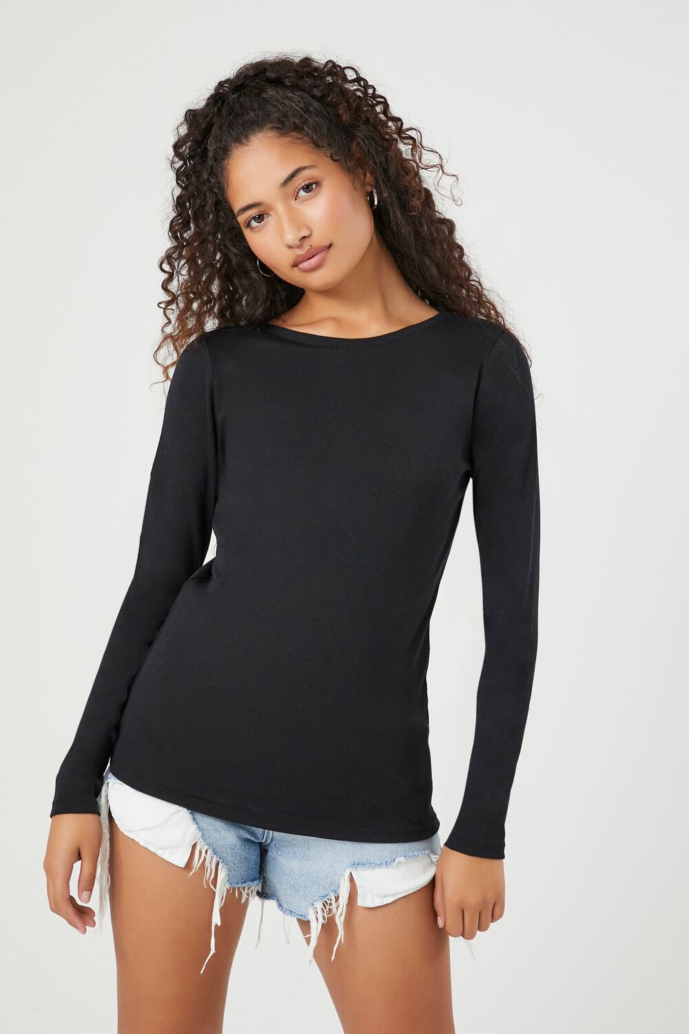 Ribbed Knit Crew Top