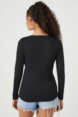 Ribbed Knit Crew Top