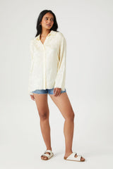Floral Print Distressed Shirt