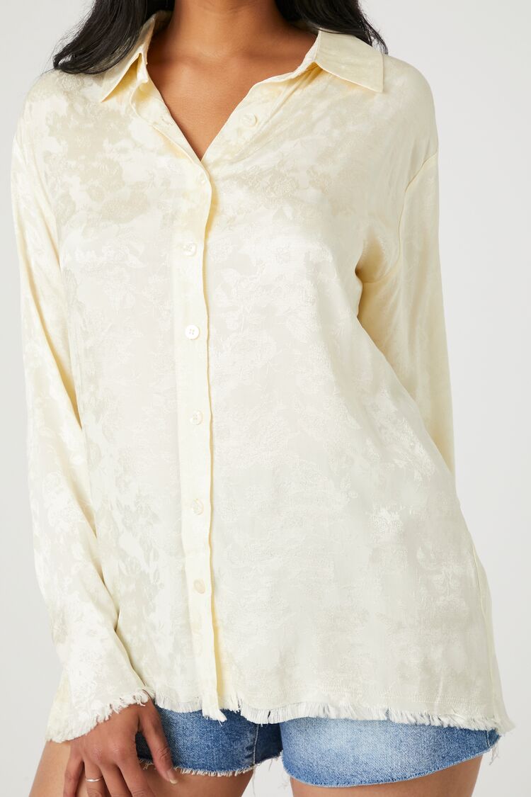 Floral Print Distressed Shirt