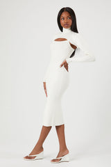 Turtleneck Combo Sweater Dress