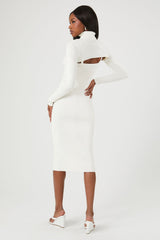 Turtleneck Combo Sweater Dress