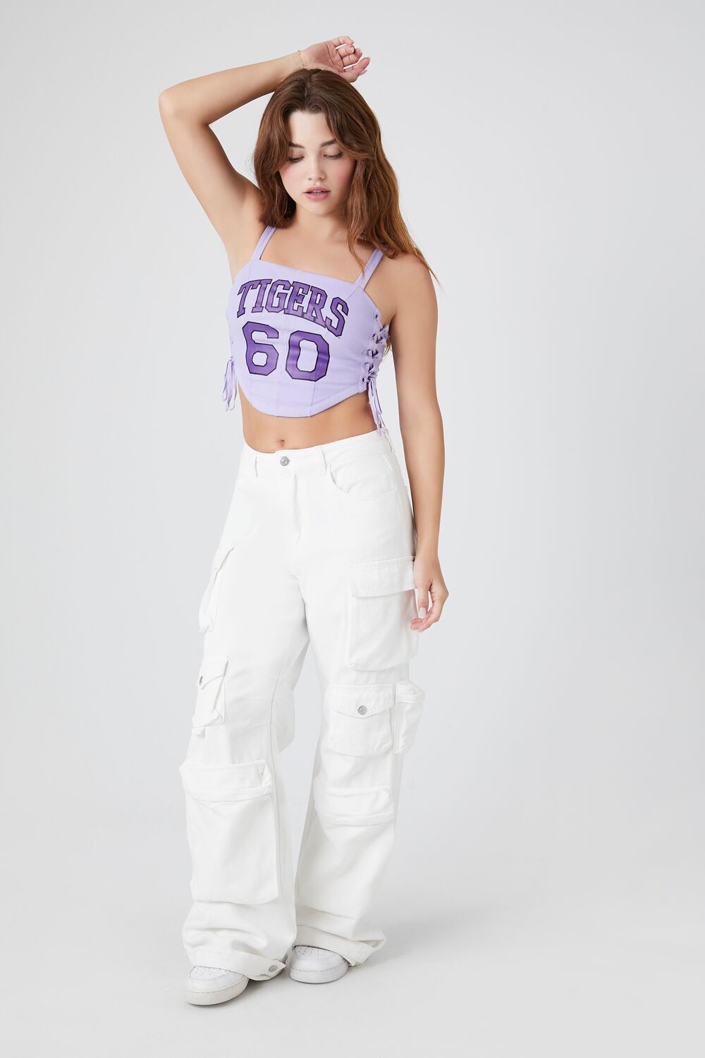 Tigers 60 Lace-Up Cropped Tank Top