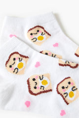 Egg Toast Print Ankle Socks