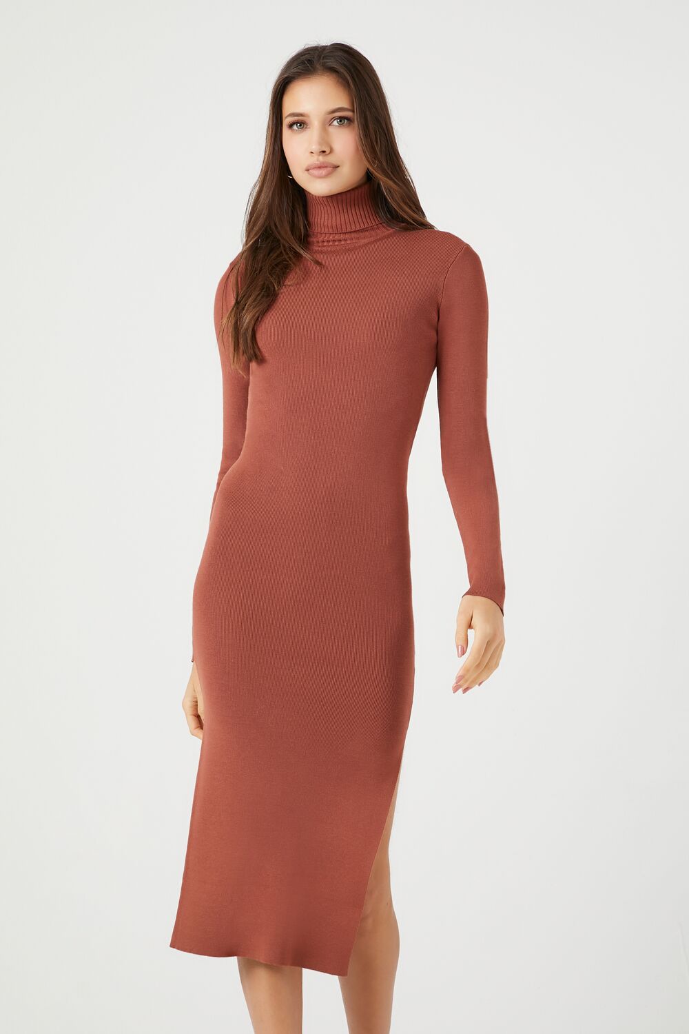 Turtleneck Midi Sweater Dress