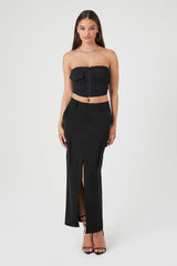 Flap Pocket Zip-Up Tube Top