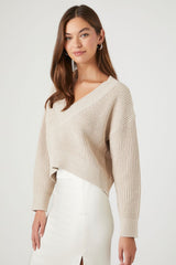 Drop-Sleeve Cropped Sweater